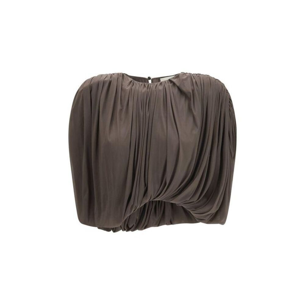 Magda Butrym Copper Tone Casual T-Shirt Women Brown Clothing